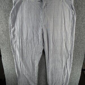 NWD Alan Flusser Seersucker Pants Striped Blue White 38x30 All Cotton Derby